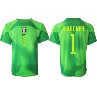 Uniforme de goleiro N ° 1 Alisson jersey Brasil camisa de goleiro da  seleção A.becker terno de manga comprida verde